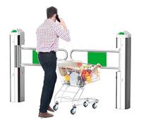 Automatic Radar Sensing Swing Gate Barrier - Stainless Steel Security System with Anti-Collision for Supermarkets, Malls, Libraries - 90° Opening Design for Smooth Access
