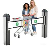 Automatic Radar Sensing Swing Gate, Electric One-Way Door Entrance with Adjustable Speed and Voice Guidance