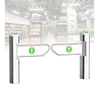 Automatic Radar Sensor Swing Gate for Supermarkets & Retail Stores, Hands-Free Entry with Adjustable Speed & Voice Prompt