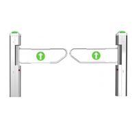 Automatic Radar Swing Gate for Supermarkets, One-Way Access Control Turnstile with 3-Color Light & Reverse Alarm, Adjustable Speed & Sensing(B)