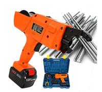 Automatic Rebar Tie Gun with Case,Cordless Rebar Tying Machine,Includes 2 Lithium Batteries & Pliers,for Fast Steel Rod Binding