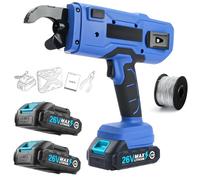 Automatic Rebar Tying Machine, 6-36mm Handheld Tool with 2 Batteries & Toolbox, 9 Gears, 3 Turns Adjustable, 2200mA for Efficient Rebar Binding