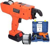 Automatic Rebar Tying Tool, 8-34mm Electric Rebar Tier Machine with 4500mAh Battery, 2 Batteries & Toolbox, Handheld Reinforcing Steel Bar Tie Gun for Concrete, Bridge, Tunnel Construction
