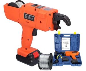 Automatic Rebar Tying Tool, 8-34mm Electric Rebar Tier Machine with 4500mAh Battery, 2 Batteries & Toolbox, Handheld Reinforcing Steel Bar Tie Gun for Concrete, Bridge, Tunnel Construction