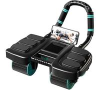 Automatic Rebound Ab Roller Exercise Wheel with Elbow Support & 4-Wheel - Core Exercise Equipment for Home Gym, Abdominal Workout Machine for Men/Women, Belly Fat Burner,Portable Fitness Roller Wheel