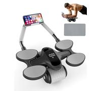 Automatic Rebound Abdominal Roller Upgrade Timer Counter Calorie Calculation LCD Display Elbow Support Rebound Ab Roller Exercise Wheel Easy Assembly Stomach Exercise Equipment for Home Men Women