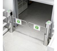 Automatic Rebound Sensor Swing Gate, Adjustable Detection & Speed, One-Way Entrance for Supermarkets, Stores, Warehouses