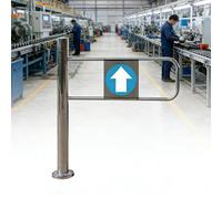 Automatic Rebound Swing Gate, 90° Open One-Way Pedestrian Door, Stainless Steel Entrance and Exit Device for Warehouse, Library, Shop, Retail Environments