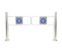 Automatic Rebound Swing Gate for Supermarket Entrance, 1-Way Pedestrian Door, Warehouse Safety Closure, Silver Finish, Ideal for Library & Bar (70x97 cm)