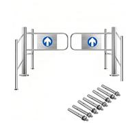 Automatic Rebound Swing Gate,Spring-Loaded Automatic Closure 1-Way Door,Manual 90° Open Pedestrian Gate,Entrance Door for Supermarket,Library,Warehouse(110cm/43.3in)