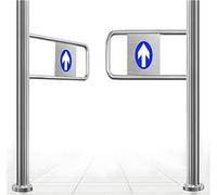 Automatic Rebound Swing Gate,Supermarket One-Way Door,Stainless Steel Entrance Swing Gate,Manual 90° Open Pedestrian Gate,Entrance Gate 1-Way Closing Swing Gate Left+Right-4.92 * 3.18ft