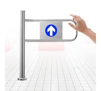 Automatic Rebound Swing Gate with Spring, 1-Way Pedestrian Entrance Door, Manual 90° Open for Supermarket, Factory, Park Aisle