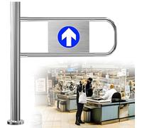 Automatic Rebound Swing Gate with Spring, Stainless Steel Barricade, 90° One-Way Entrance Safety Gate, Auto Closing Passage Device
