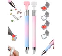 Automatic Refillable Wax Pen, 2025 New Diamond Art Refillable Wax Pen, Diamond Art Pens Tools for Nail DIY Craft, Precisely Pick up Rhinestones, Gems & Nail (2 * Mix)