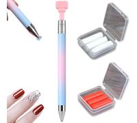 Automatic Refillable Wax Pen Diamond Art, Refillable Diamonds Art Pen with 6 Additional Wax Refills, DiamondArts Pens for DIY Craft & Dot Arts Projects & Jewelry Making & NailArt