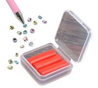 Automatic Refillable Wax Pen, Diamond Art Stylus, Upgrade Wax Pencil for Rhinestones Diamond Art Pens, Refillable Wa-x Pen for DiamondArt Nail DIY Craft and Nail Projects (Red Wax Refills)