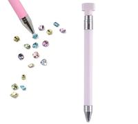 Automatic Refillable Wax Pen, Diamond Art Stylus, Upgrade Wax Pencil for Rhinestones Diamond Art Pens, Refillable Wa-x Pen for DiamondArt Nail DIY Craft and Nail Projects (White Pen)