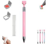 Automatic Refillable Wax Pen, Diamond Painting Art Pens with Wax, Auto Refill Fine Point Nail DIY Crafts Dotting Wax Pencil, Rotating Push DIY Accessories for Nails Rhinestone Picker Tool(Pink)