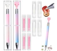 Automatic Refillable Wax Pen for Diamond Art, Fine Tip for Precise Pick & Place, Acrylic Lightweight Pen with Wax Nail Art and 5D Diamond Kits (10-Pack)