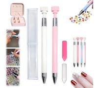 Automatic Refillable Wax Pen, New Upgrade Automatic Refillable Wax Pen, Rotating Push Nail Diamond Art Painting Dotting Refillables Pens, for Diamond Art Nail DIY Craft (A+B)