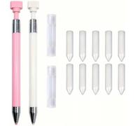 Automatic Refillable Wax Pen, Pastimeamuse New Upgrade Automatic Refillable Wax Pen, Diamond Art Pen with Precision Wax, Nails Rhinestone Picker Tool for DIY Craft (Pink/White)