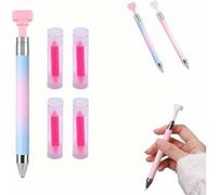 Automatic Refillable Wax Pen, Pastimeamuse New Upgrade Automatic Refillable Wax Pen, Diamond Art Pen with Precision Wax, Nails Rhinestone Picker Tool for DIY Craft (Blue, Pink)