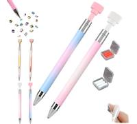 Automatic Refillable Wax Pen with Wax, Diamond Art Refillables Waxs Pens for Diy Crafts and Nail Art, Diamond Art Pens with Rotating Push Diy Accessories for Nails Rhinestone Picker Tool (AB)