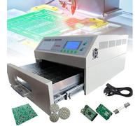 Automatic Reflow Machine with Hot Air Circulation for PCB Board SMD SMT BGA Rework, Desktop Soldering Oven with Infrared Heater