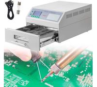 Automatic Reflow Soldering Machine T962A Reflow Oven 32x30cm Professional Infrared Heater 0-280℃ Soldering Machine with Hot Air Circulation for PCB SMT Soldering Proofing