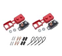 Automatic Reset Circuit Breaker with Red Cover, Stud Bolt Type, DC 12V - 24V 50A, 2Pcs