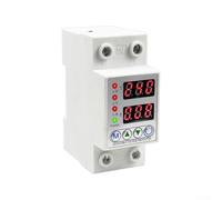 Automatic reset over and under voltage protection device with dual digital display for 230V single phase AC circuits protecting against electrical anomalies