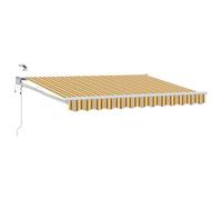Automatic Retractable 2.5x2m Yellow & Gray Electric Canopy with LED Lights - Modern Sunshade for Patio, Garden & Outdoor Events - Easy Installation & UV Protection