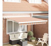 Automatic Retractable Awning Multicolour Stripe 350x250 cm Berkfield Home Orange One Size