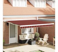 Automatic Retractable Awning Orange and Brown 400x300 cm Berkfield Home Orange One Size