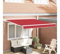 Automatic Retractable Awning Red 300x250 cm - 3m x 2.5m Sun Shade for Patio, Smooth Texture & Matte Finish, UV Protection, Outdoor Patio Canopy