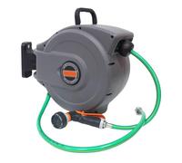 Automatic Retractable Garden Hose Reel, Super Heavy Duty, Any Length Lock, Slow Return System, Wall Mounted Complete Watering Solution for Backyard, Garden & Outdoor(C,10m)