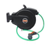 Automatic Retractable Garden Hose Reel, Super Heavy Duty, Any Length Lock, Slow Return System, Wall Mounted Complete Watering Solution for Backyard, Garden & Outdoor(A,15m)