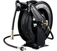 Automatic Retractable Hose Reel for Pressure Washers - Stainless Steel Bearings, Automatic Rewind for Showers and Floor Cleaning