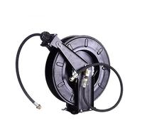 Automatic Retractable Hose Reel, High Pressure Coiled Steel Wire Hose for Car Wash and Yard Cleaning, Length, Durable Water Drum Cleaner