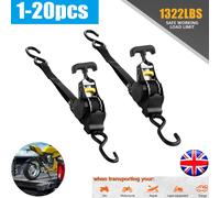 Master Lock 3238EURDAT Retractable Ratchet Tie Down Strap with S-Hooks, Black, 3m x 25mm Strap, Pack of 2