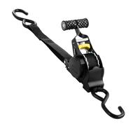 Master Lock 3238EURDAT Retractable Ratchet Tie Down Strap with S-Hooks, Black, 3m x 25mm Strap, Pack of 2