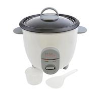 Rice Cooker Small Electric 0.8L Steamer with Non Stick Bowl - White