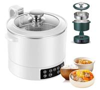 Automatic Rice Cooker with Steamer Basket, Adjustable Heat Settings and Slow Cooker Function for Family Meals