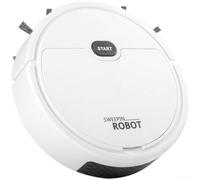 Automatic Robot Vacuum Cleaner 3 In 1 Sweep Mop Suction Function Ultra Thin 5.5cm Body For Household Floors Hard To Reach Areas Black Finish(White)