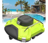 Automatic Robotic Pool Cleaner, Cordless Pool Vacuum Swimming Pool Cleaning Robot White, with Intelligent Navigation, for Above/In-Ground Pools