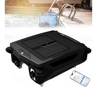 Automatic Robotic Pool Cleaner with App Control, Solar Power, Brushless Motor, Trash Collection, Light Indicator, Obstacle Avoidance for Swimming Pool Maintenance