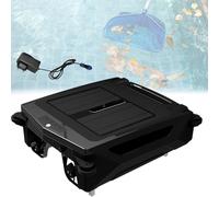 Automatic Robotic Pool Skimmer Cleaner, Solar and Battery Powered, Cordless Design with Dual Speed Mode & Overnight Cleaning for All Swimming Pool Surfaces