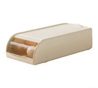 Automatic Rolling Egg Holder 30 Capacity Double Layer ABS Plastic Egg Storage Box Ventilated Fresh Keep Large Fridge Egg Organizer Drawer White 33cm Wide Double-Deck Egg Rack 60 Eggs Space Saving