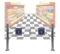 Automatic Safety Barrier with Spring Mechanism - Ideal for Warehouses, Supermarkets, Shopping Malls - Secure Access Control and Safety Solution