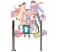 Automatic Safety Swing Gate, Spring-Loaded Mechanism for Smooth Unidirectional Access, Ideal for Warehouses, Libraries, and Retail Stores, 90° Opening